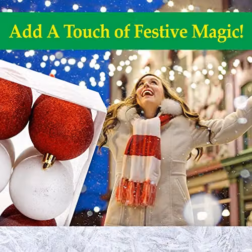 VFM e-Store Red, White and Gold Christmas Tree Baubles, 6cm (24 Pack) – 5
