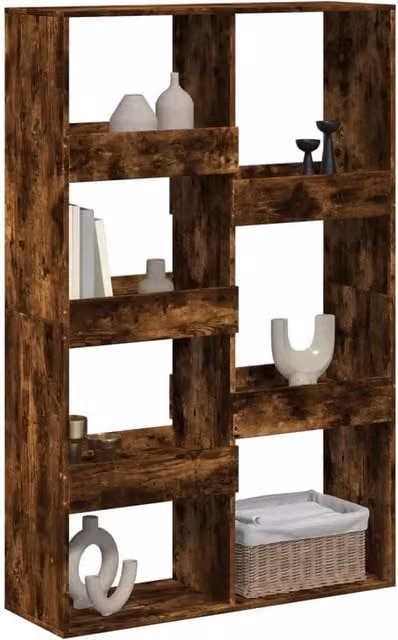 Berkfield Home Smoked Oak Room Divider in Brown, W/D/H: 100 x 33 x 155.5 cm