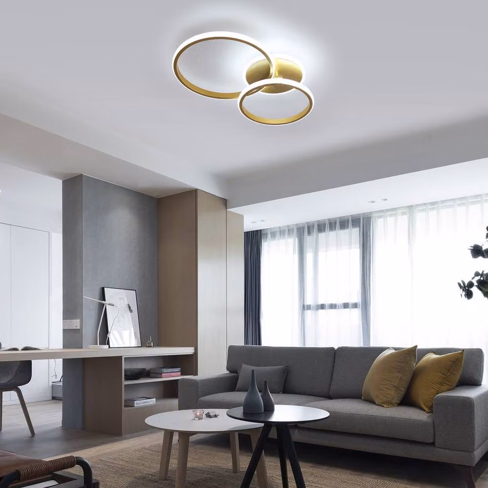 COMELY Modern Round Dimmable LED Ceiling Light, 42W, Gold/Brass – 2
