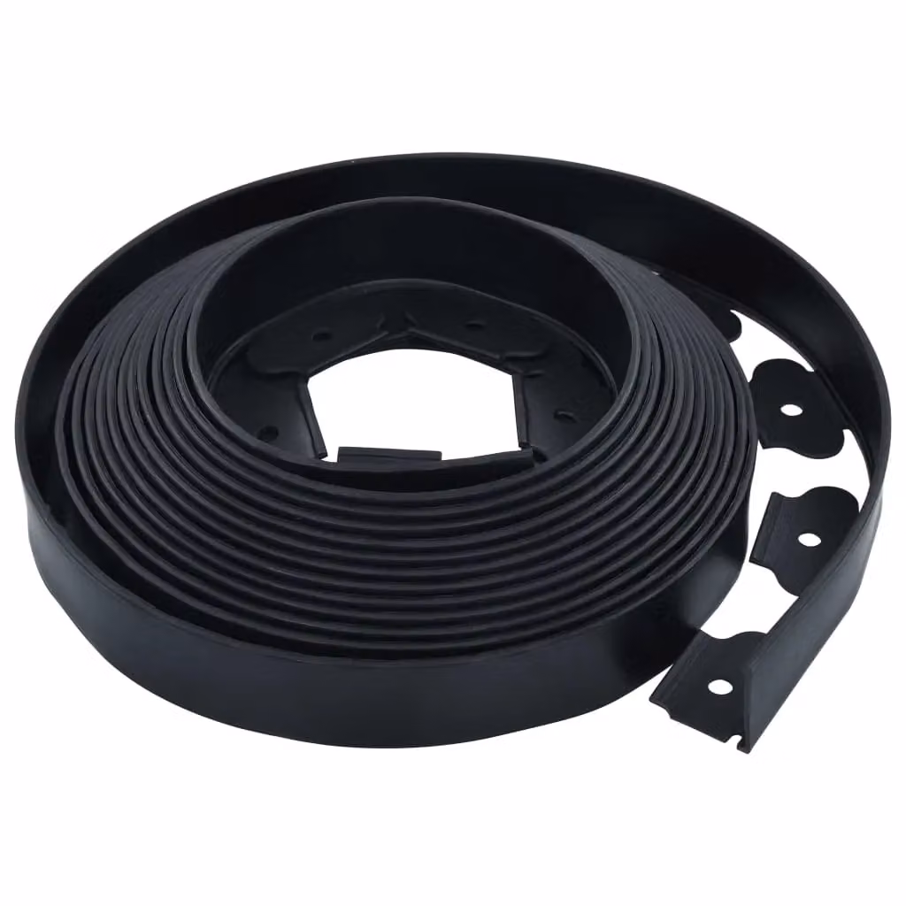 Berkfield Home Flexible Lawn Edging in Black with 30 Pegs, 10 m Length – 2