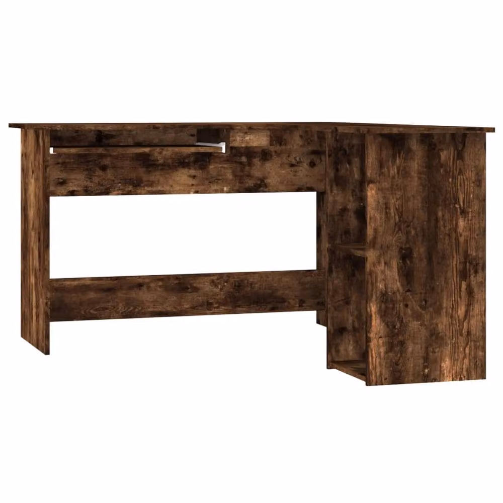 Berkfield Home Modern Corner Desk in Smoked Oak Brown, W/D/H: 120 x 140 x 75 cm – 2