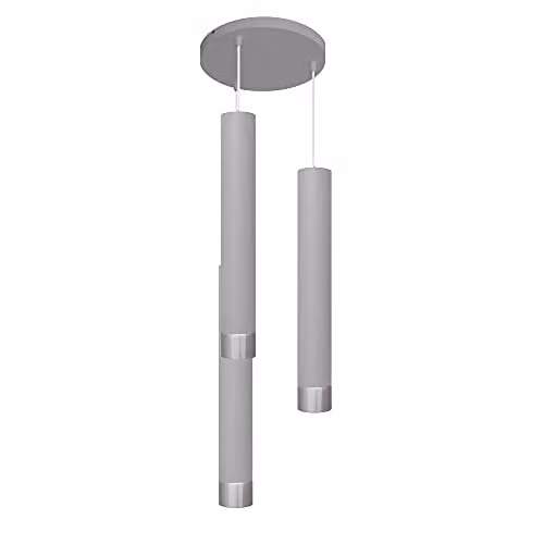 Netlighting Helam Tuba Cluster Pendant Ceiling Light in Grey and Chrome, Diameter: 30 cm