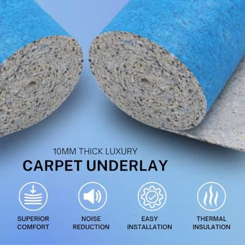 Underfoot 10mm Blue PU Foam Carpet Underlay 15m² Roll – 2