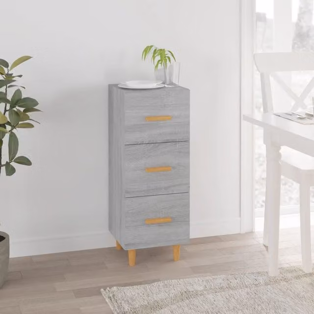 Berkfield Home Grey Sonoma Sideboard in Engineered Wood, W/D/H: 34.5 x 34 x 90 cm