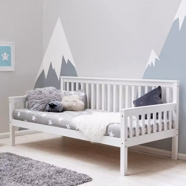 Crazy Price Beds Ltd Blythe White Solid Wood Single Bed Frame W/D/H: 90 x 190 cm