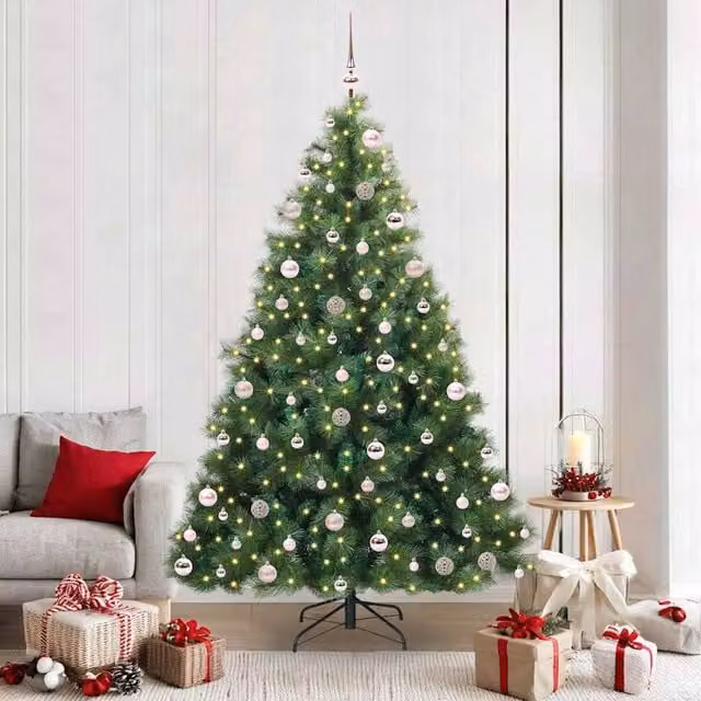 Berkfield Home Artificial Green Christmas Tree with 300 LEDs, Height: 210 cm