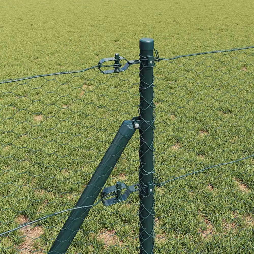 Berkfield Home Green Steel Hexagon Fence, W: 0.6 m, L: 10 m – 3