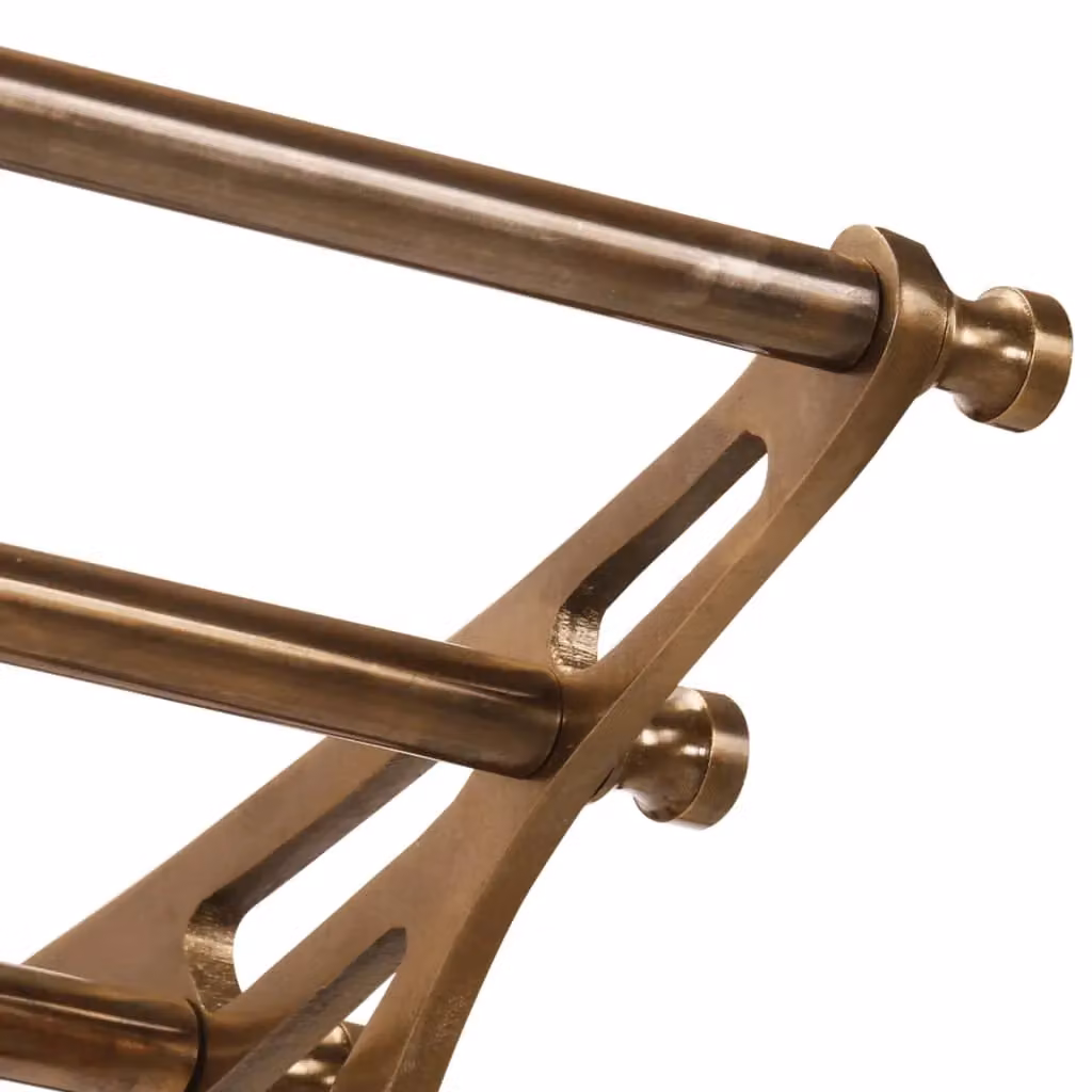 Berkfield Home Wall Mounted Aluminium Luggage Rack with Coat Hangers in Matt Brown – 4