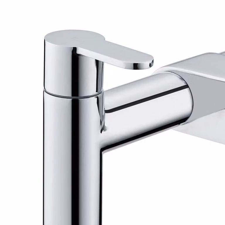 Kelvenix New Waterfall Bathroom Square Bath Mixer Tap Set in Chrome Silver