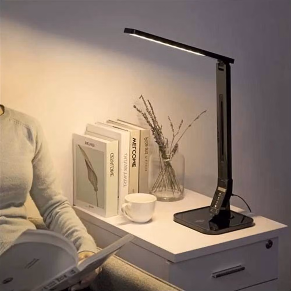 NESTLUNE 14W Black LED Multi-Function Desk Lamp with Dimmable and Adjustable Settings – 4