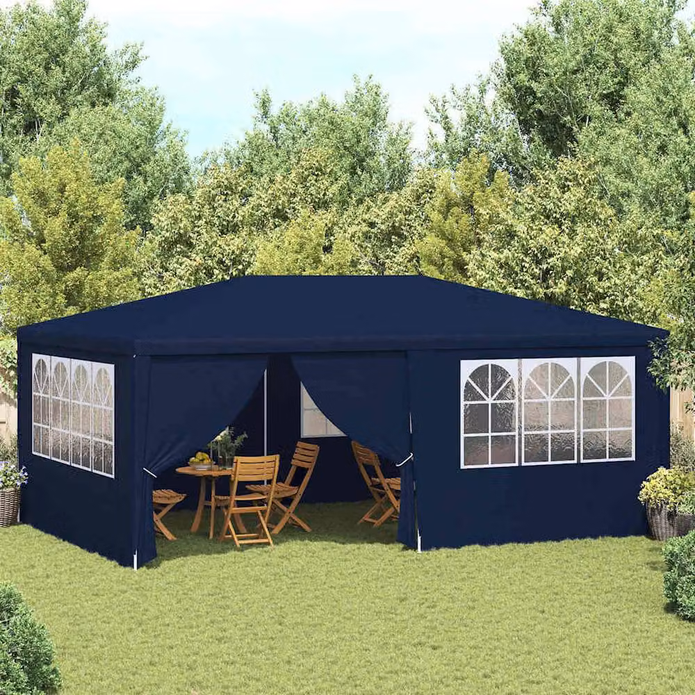 Berkfield Home Professional Party Tent with Side Walls, Blue, W: 6 m, D: 4 m – 2