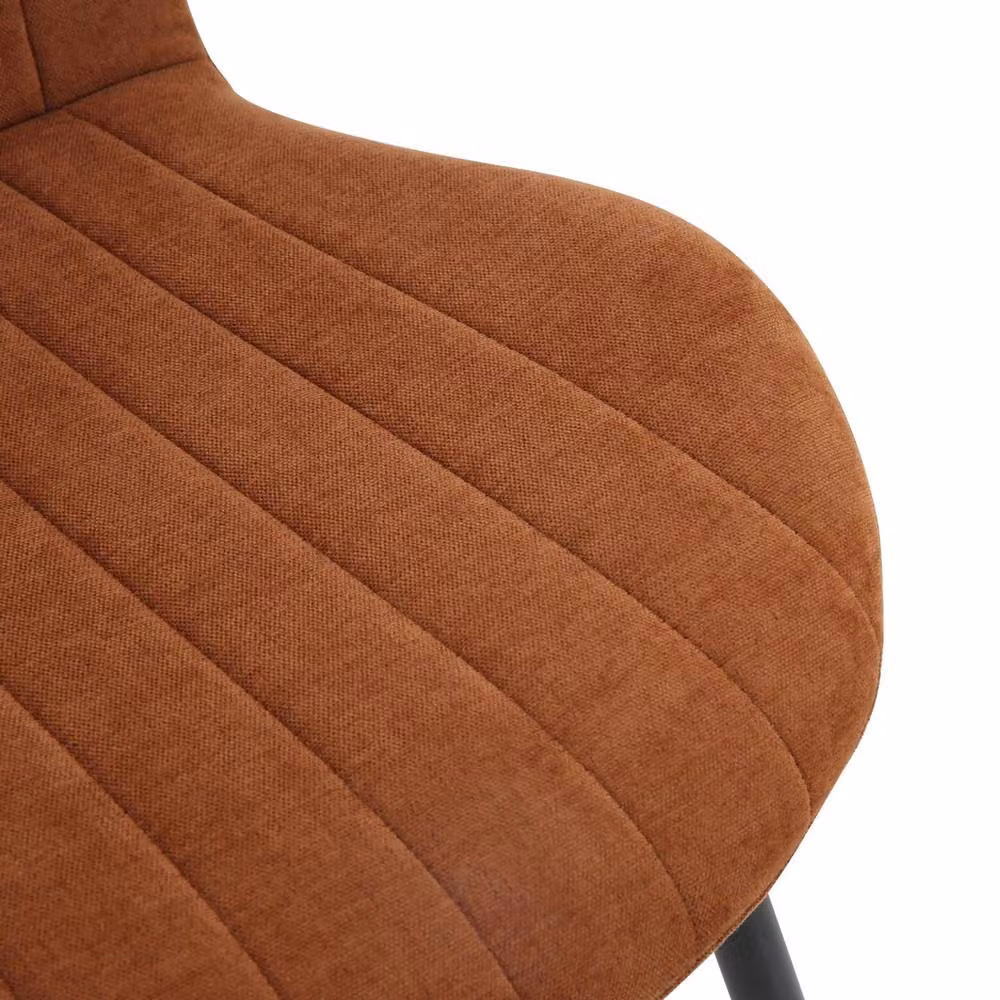 FWStyle Grace Pack of 4 Chestnut Upholstered Waterfall Clamshell Dining Chairs in Brown – 4
