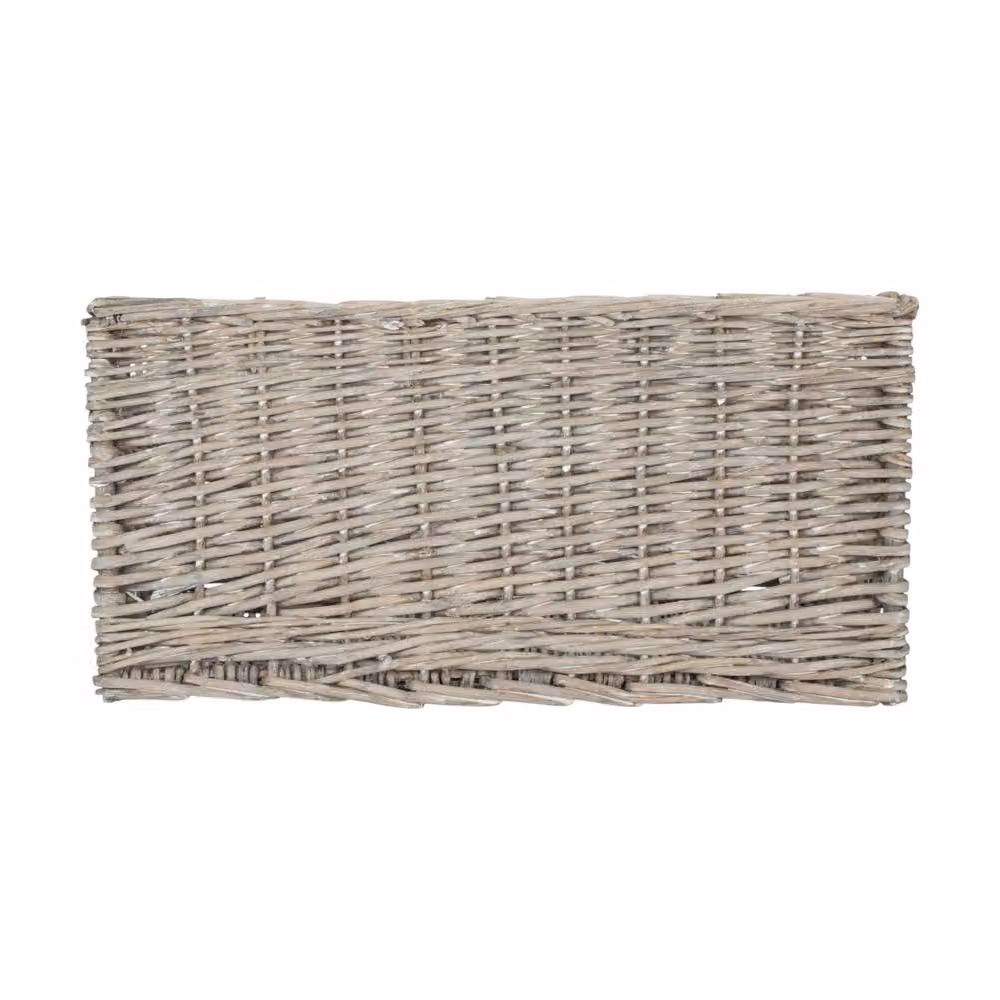 Red Hamper Jumbo Unlined Grey Wash Wicker Storage Basket with Handles W: 42 cm, D: 26 cm, H: 50 cm – 2