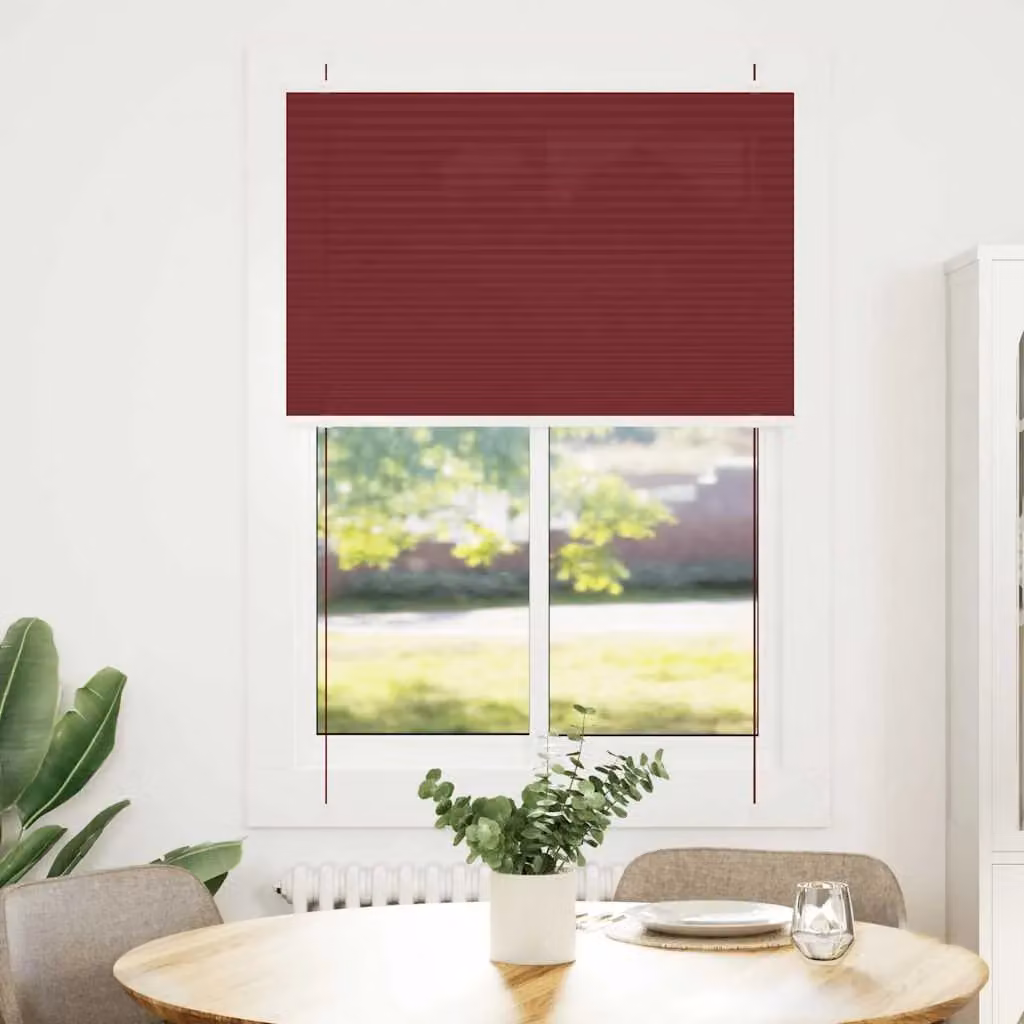 Berkfield Home Single Pleat Corded Blind in Bordeaux Red, W: 99.4 cm, H: 150 cm, Polyester – 2
