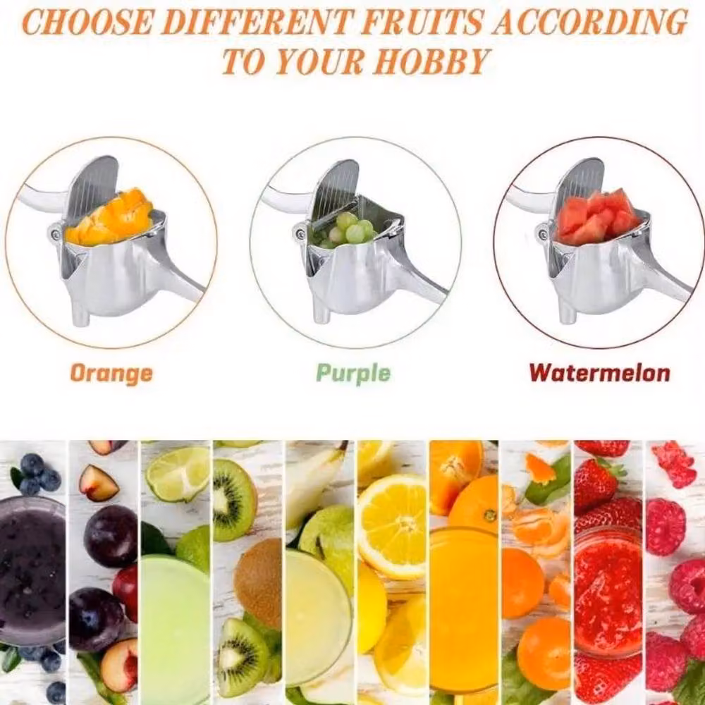 Dyzi Heavy Duty Manual Citrus Juicer Hand Press Squeezer in Silver – 3