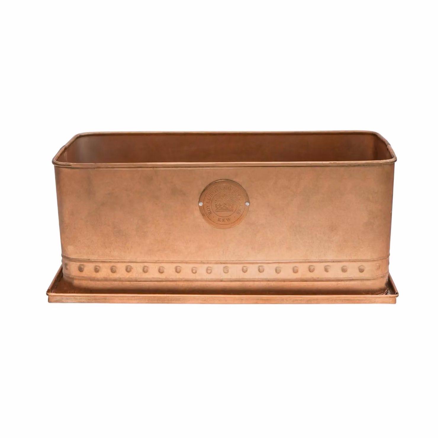 Royal Botanic Gardens Kew Regency Outdoor Trough Planter in Aged Copper Bronze and Brown Galvanised Steel, 43 cm – 2