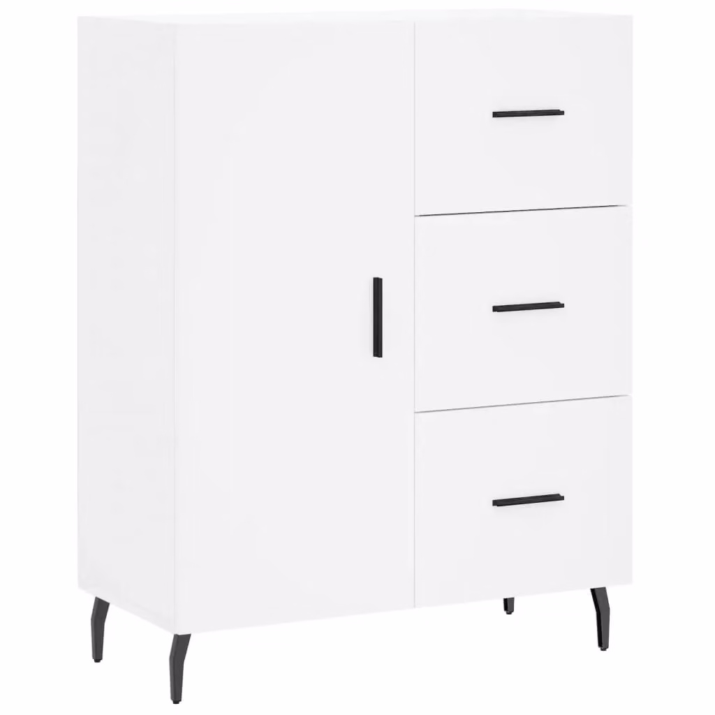 Berkfield Home White Classic Sideboard in Matt MDF and Metal, W: 69.5 cm, D: 34 cm, H: 90 cm – 2