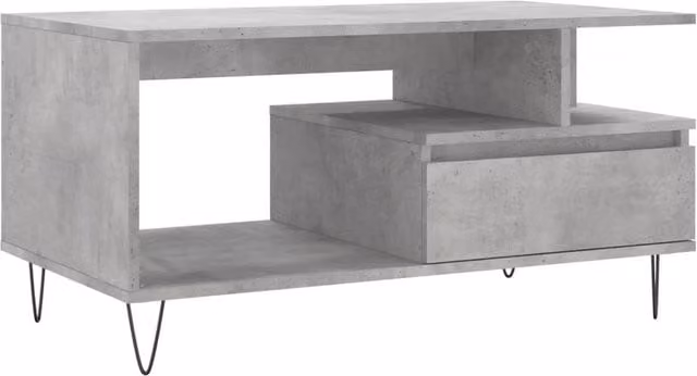 Berkfield Home Modern Rectangular Coffee Table in Grey with Lift Mechanism, W/D/H: 90 x 49 x 45 cm – 1