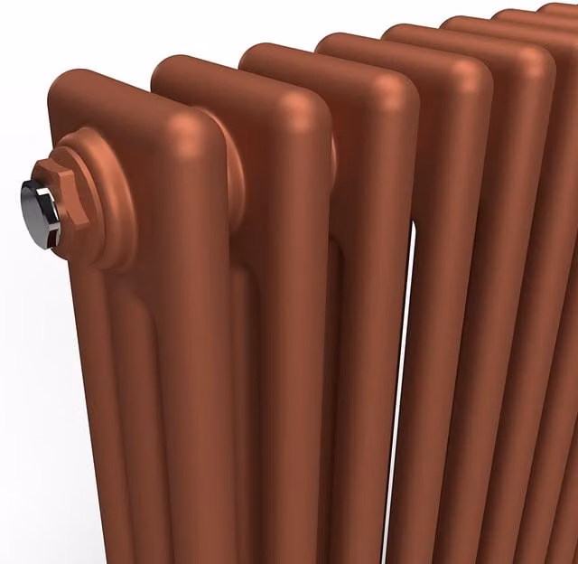 Lux Heat Horizontal Column Radiator in Bronze, H 119 cm x W 60 cm