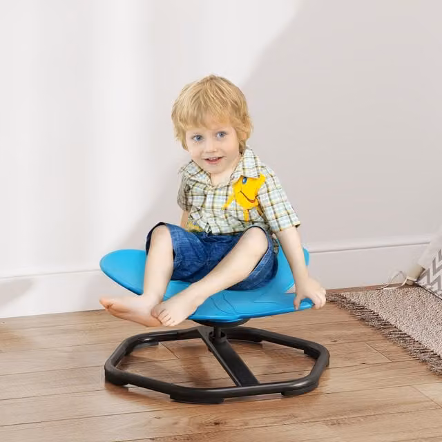 AIYAPLAY Butterfly-Shaped Sensory Spinning Chair for Kids in Blue