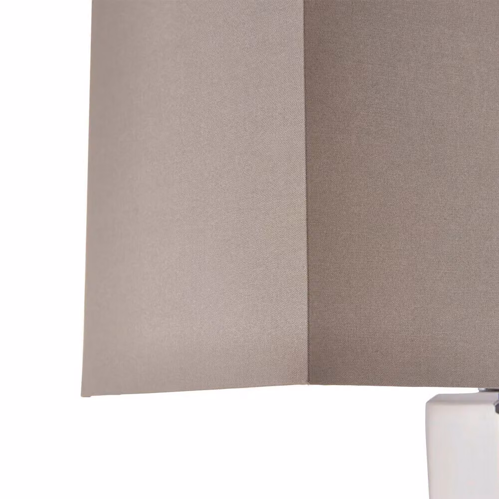 Loops Pack of 2 Dimmable Rectangular LED Wall Lights with Chrome and Grey Fabric Shades – 2