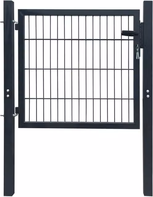 Berkfield Home Steel Single Swing Fence Gate in Anthracite, W: 105 cm, H: 150 cm – 1