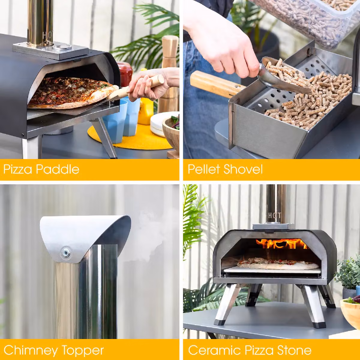 Abode Portable 13 Inch Wood Pellet Pizza Oven and Smoker in Black with Cover and Thermometer – 5