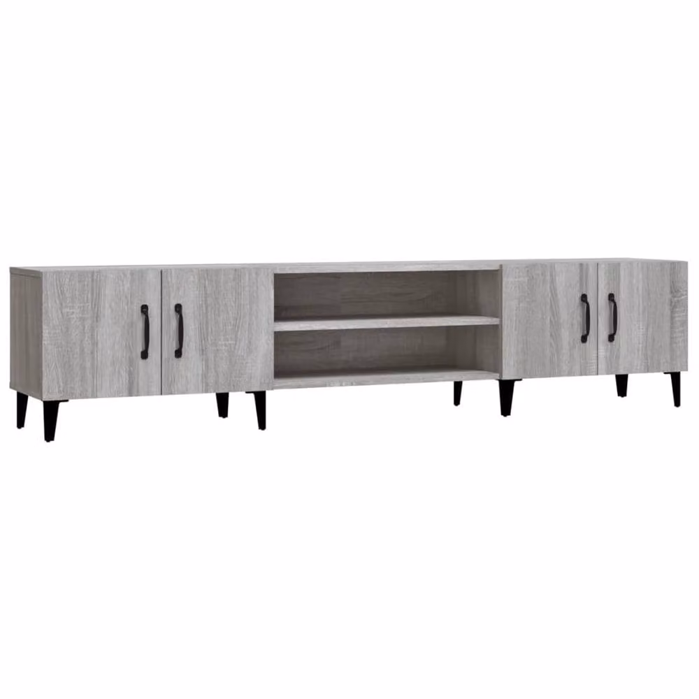 Berkfield Home Modern Grey Sonoma TV Cabinet in Engineered Wood W: 180 cm, D: 31.5 cm, H: 40 cm – 2