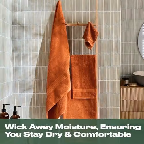 Brentfords 4 Piece 100% Cotton Hand Towel Set in Orange – 2