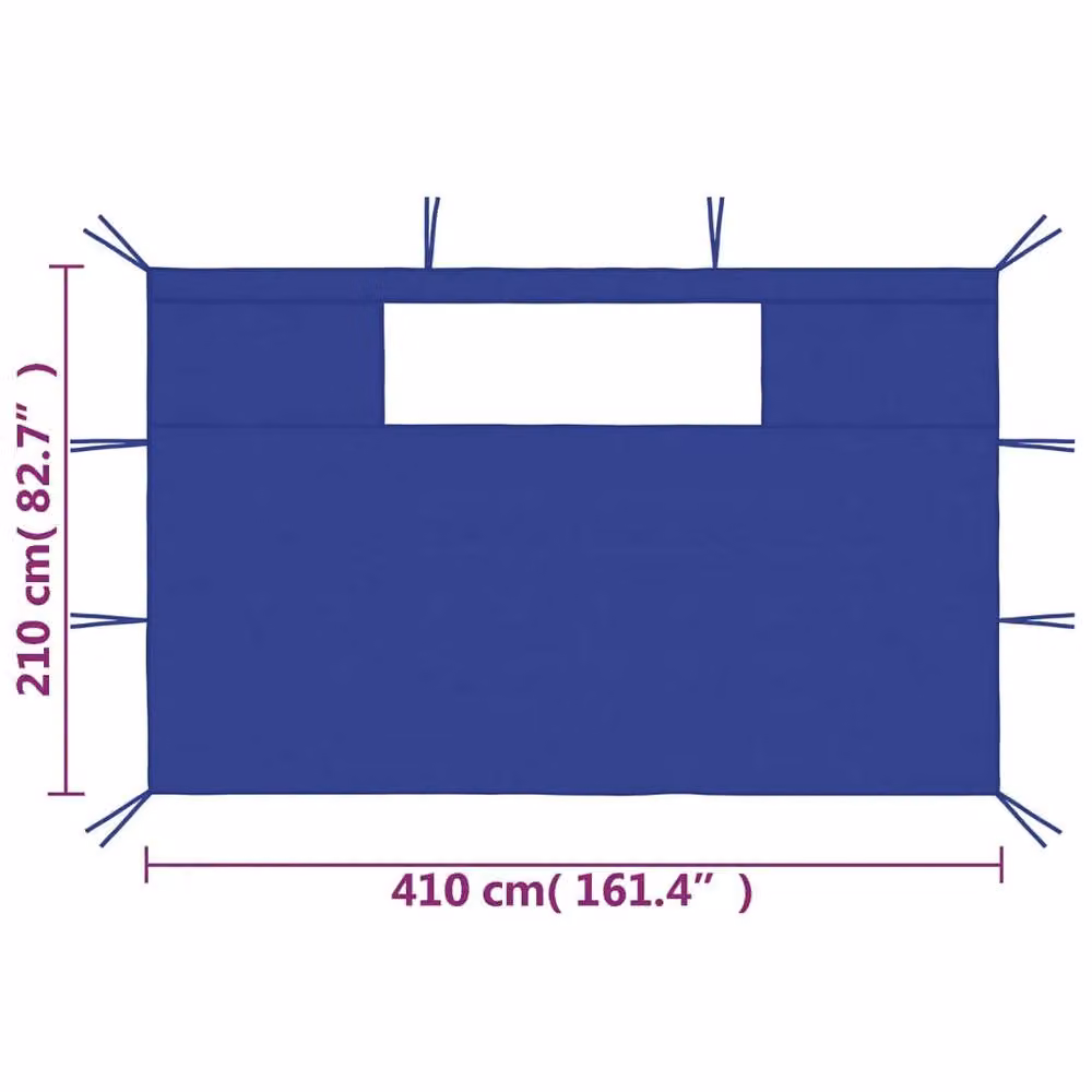 Berkfield Home Gazebo Sidewalls with Windows, 2 Pieces, Blue – 4