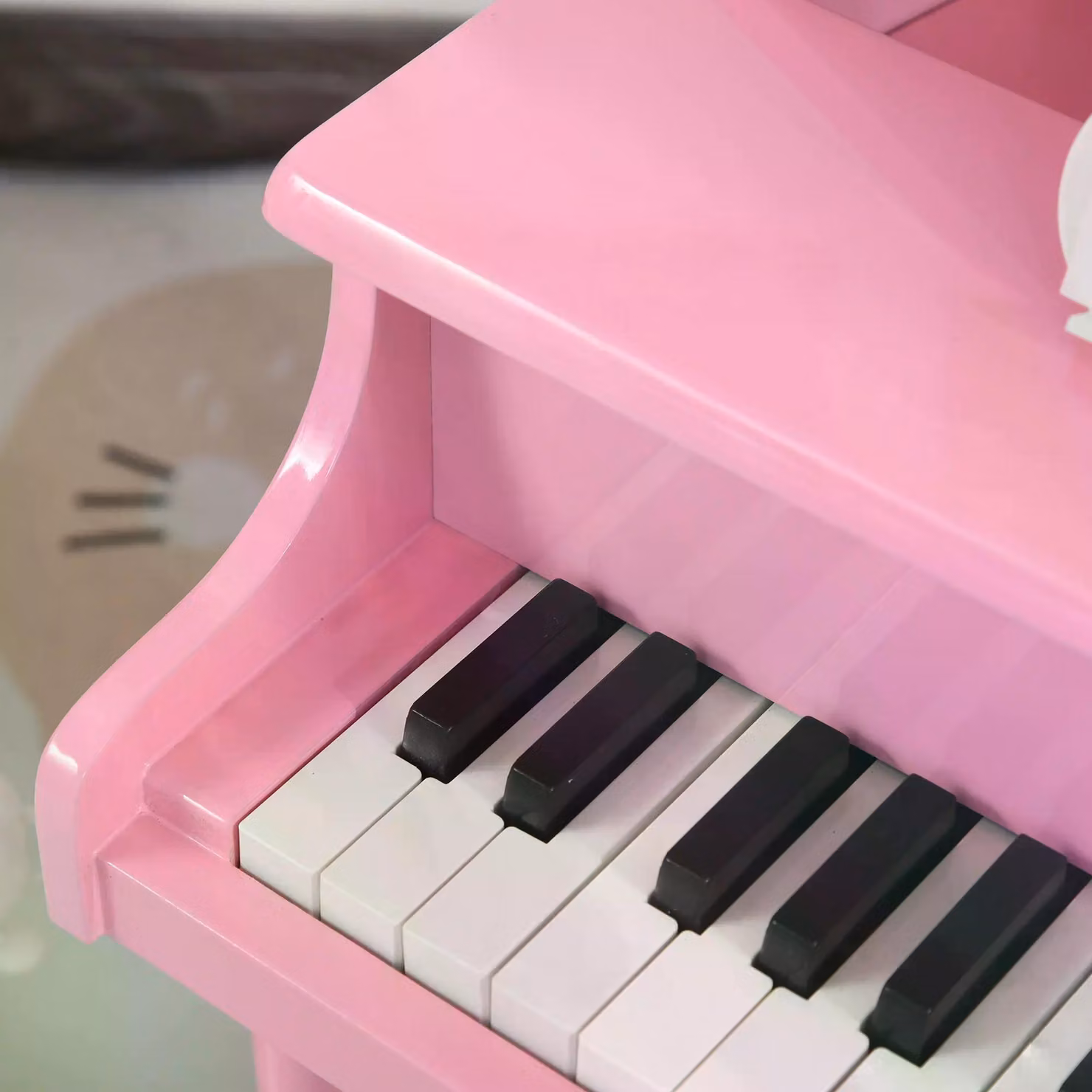 HOMCOM Modern Kids Grand Piano Set with 30 Keys, Music Stand and Bench, Pink – 5