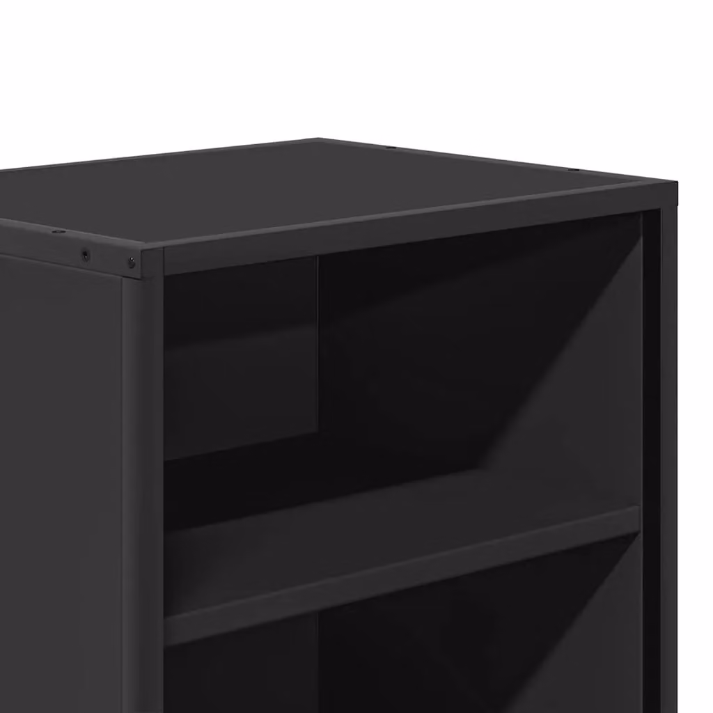 Berkfield Home Set of 2 Black Bedside Cabinets in Engineered Wood and Metal, W/D/H: 40 x 31 x 50 cm – 7