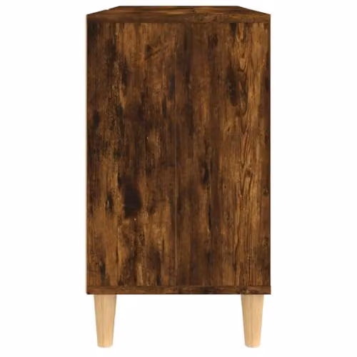 vidaXL Freestanding Bathroom Sink Cabinet in Smoked Oak, W/D/H: 80 x 33 x 60 cm – 4