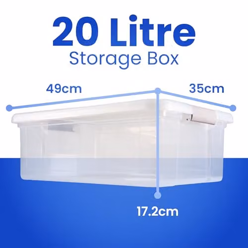 Libbi Lou Transparent Plastic Stackable Storage Boxes with Lids, 20 Litre (Set of 2) – 2