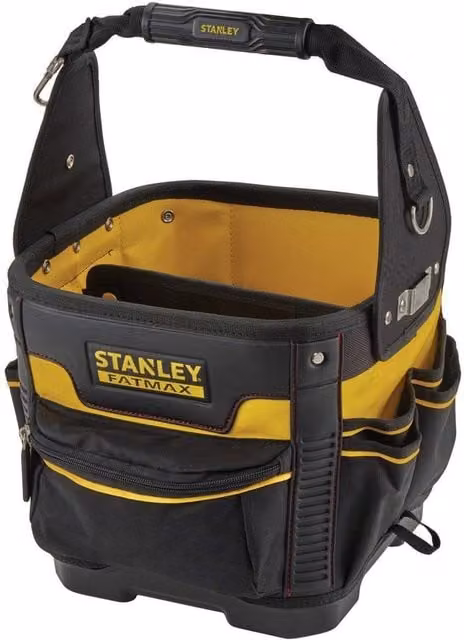 Stanley Fatmax Technician's Tool Bag in Multicolour with Nylon and Leather Construction and Strap, W/D/H: 38.0 x 29.0 x 28.0 cm