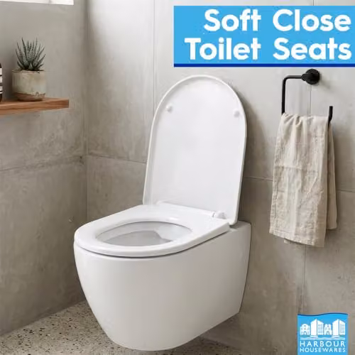 Harbour Housewares Soft Close Plastic Toilet Seats in White, Pack of 2 – 2