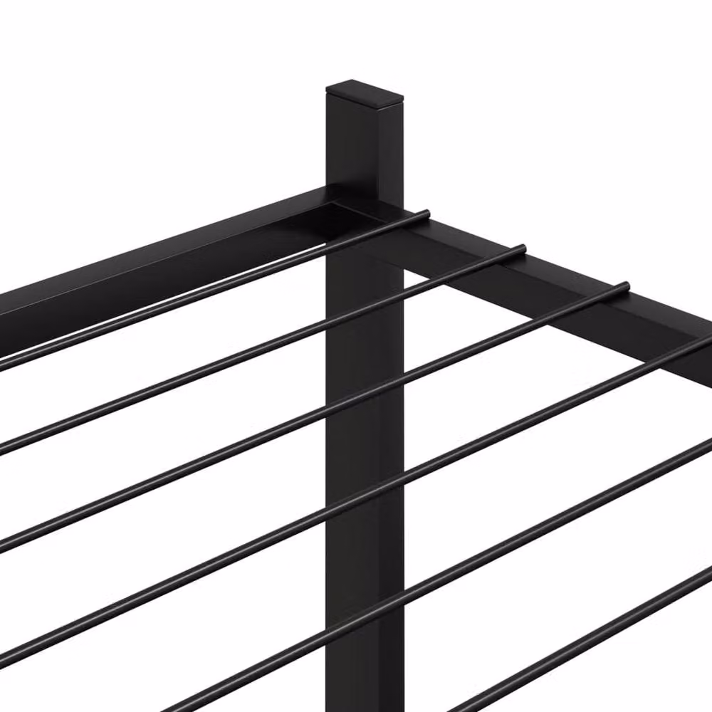 Berkfield Home Black Iron Corner Flower Stand, W/D/H: 83 x 25 x 80 cm – 3