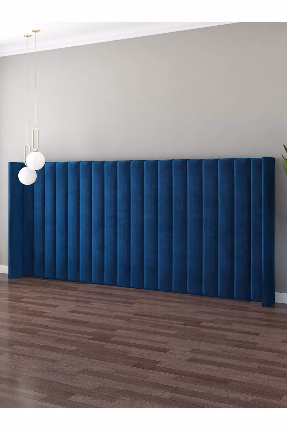 Aspire Grandeur Upholstered Headboard in Navy Blue – 3