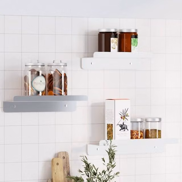 Berkfield Home Set of 3 Silver Stainless Steel Wall Mounted Shelves