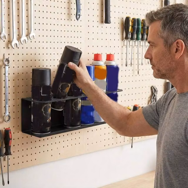 SPETLEK 2-Piece Wall Mounted Aerosol Spray Can Holder Organizer in Black – 1