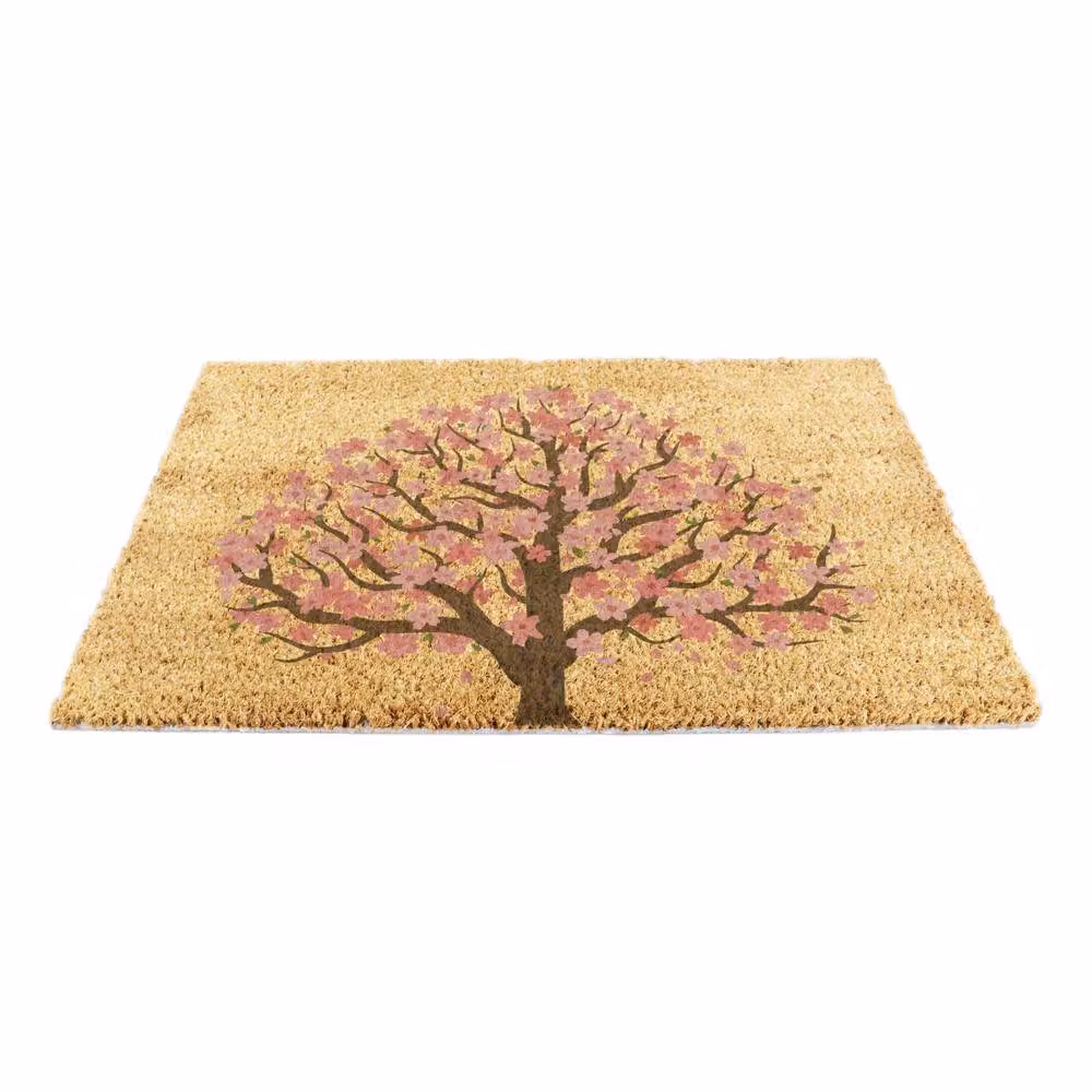 Artsy Mats Blossom Tree of Life Coir Doormat in Brown, W/D/H: 90 x 60 cm – 4