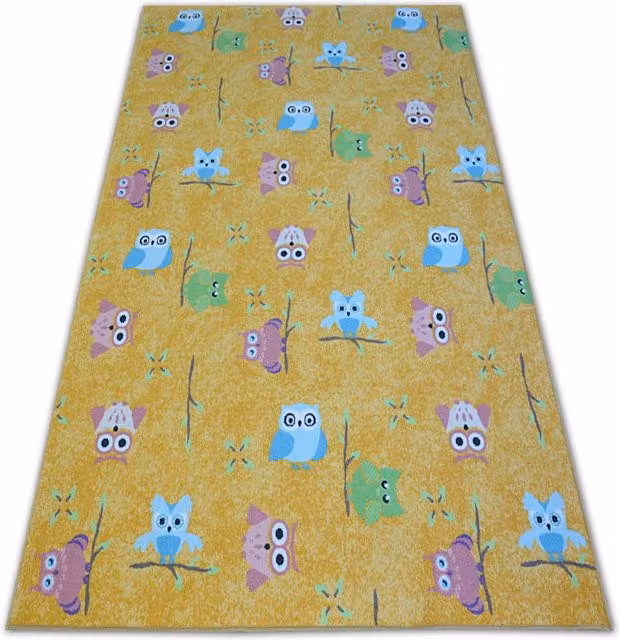 RugsX Yellow Kids Motif Rectangular Rug, W: 150 cm, D: 100 cm