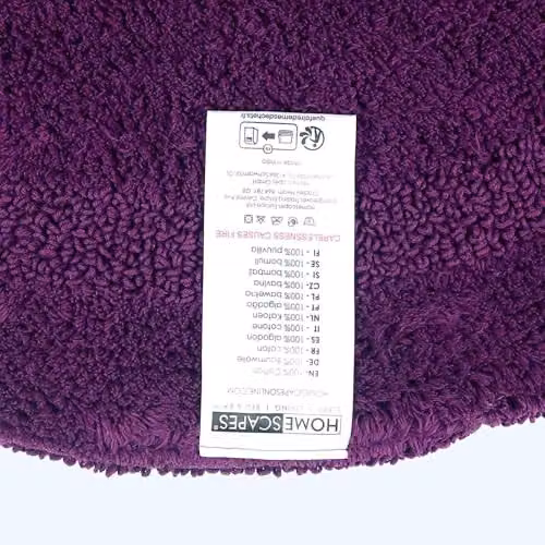 Homescapes Luxury Round Cotton Bath Mat, Purple, Diameter: 80 cm – 3