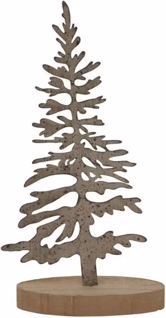Lemon Pavilion Rustic Silhouette Decorative Tabletop Tree on Stand, White and Brown, W: 14 cm, D: 1 cm, H: 29 cm