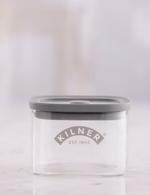 Kilner Set of 3 Vacuum Fresh Storage Jars, 0.5 l, Transparent Glass