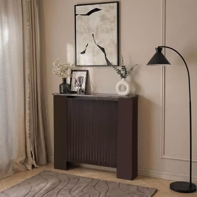 OHS Ribbed Small Radiator Cover in Multicolour Slatted MDF, W/D/H: 78 x 19 x 82 cm – 1