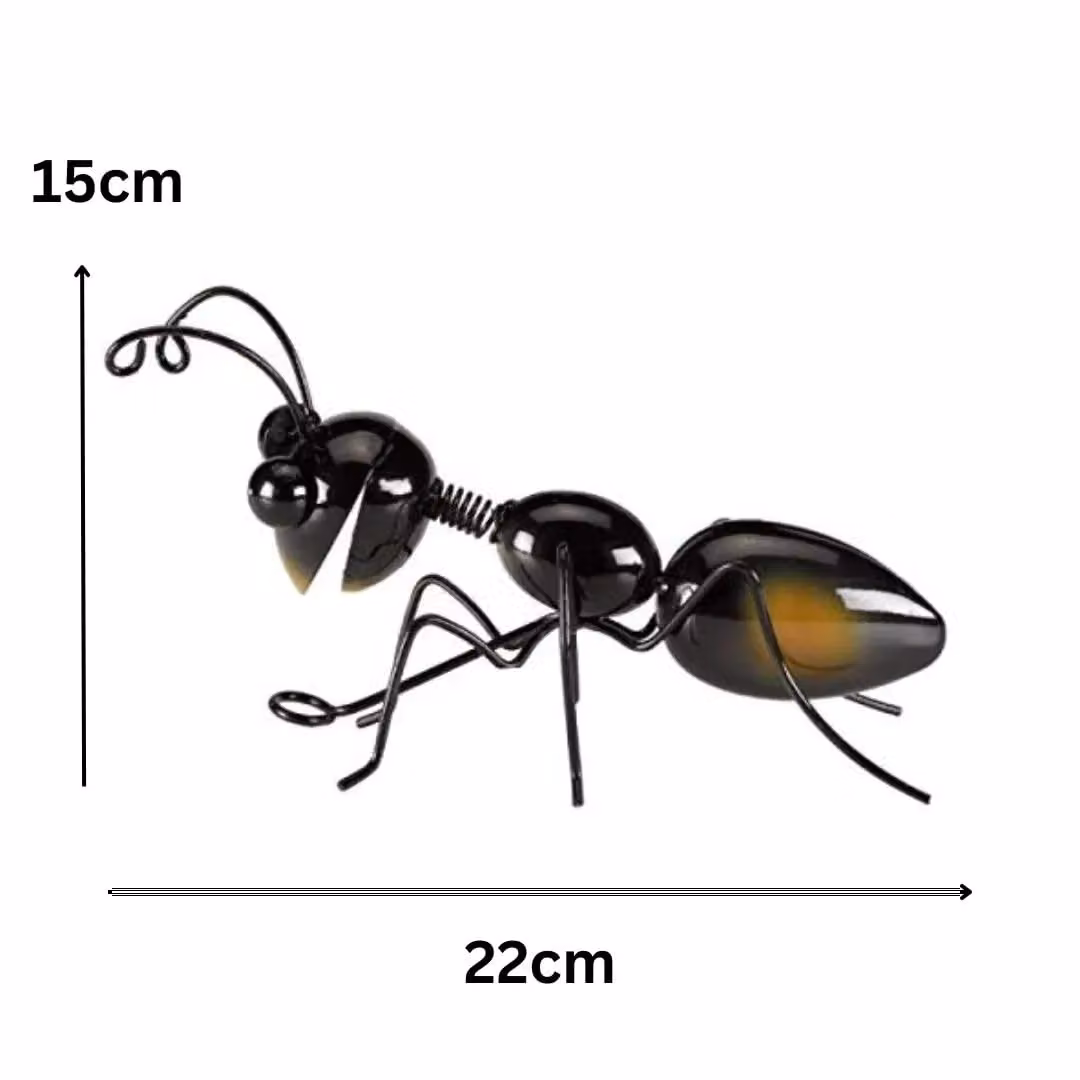 Marco Paul Black Metal Ant Wall Art for Garden, H 15 cm x W 8 cm x D 1 cm – 2