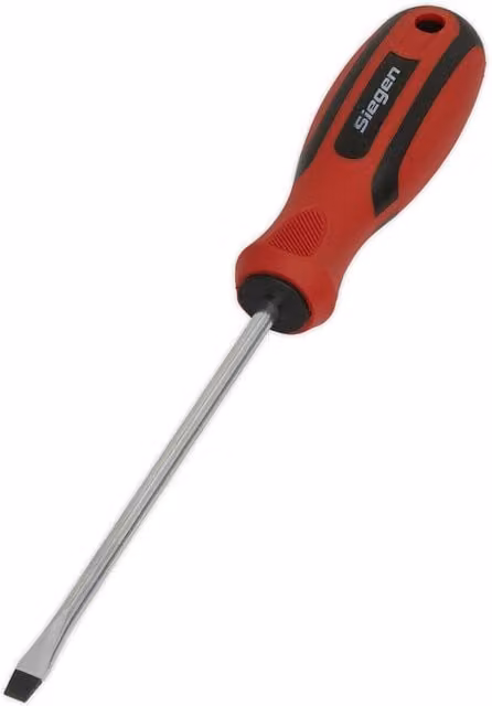 Loops Slotted Screwdriver with Soft Grip Handle, Red and Multicolour, 5 x 125mm