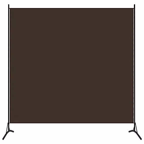 vidaXL Room Divider in Brown Fabric, H 175 cm x W 180 cm