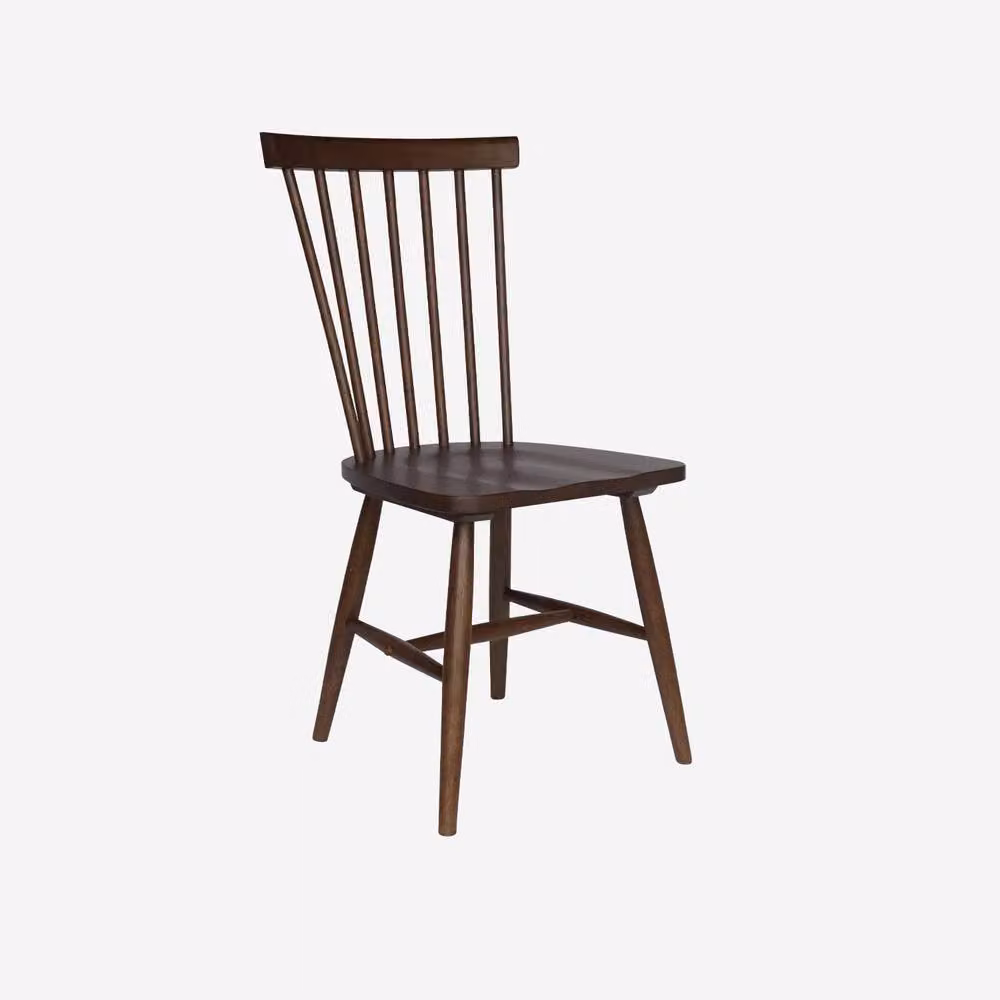 sweeek Set of 4 Hevea Rubberwood Dining Chairs in Brown – 2
